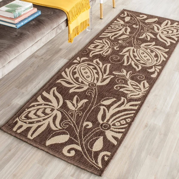 Safavieh Courtyard CY2961-3409 2&3x22 x 14&0x22 Runner Chocolate, Natural Area Rug