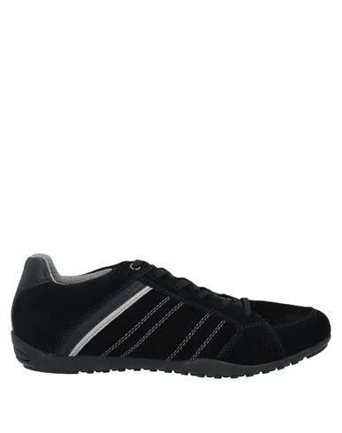 Geox Man Sneakers Black Size 11 Soft Leather - Textile fibers