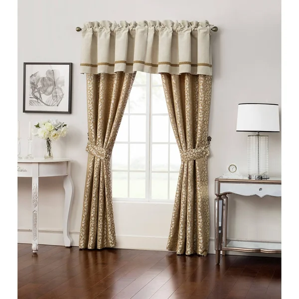 Waterford Ivory/Gold Ansonia Window Panel Pair