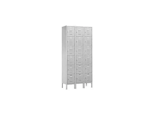 Salsbury Industries Six Tier Box-Gray-Standard Metal Locker 6 Feet x 18 Inches