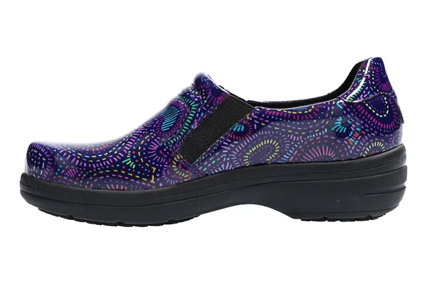 Women's Easy Works by Easy Street Bind Purple Hearts Slip-Resistant Clogs Size 10 WW