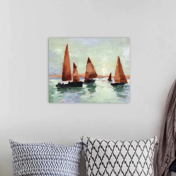 Sunset Harbor II, Canvas Wall Art, 20x16, Great Big Canvas