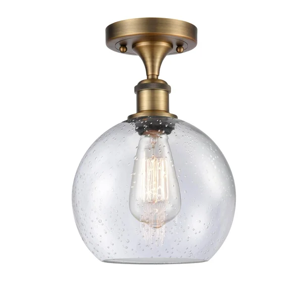 Innovations 516-1C-BB-G124 Brushed Brass Athens 1 Light Semi-Flush Mount