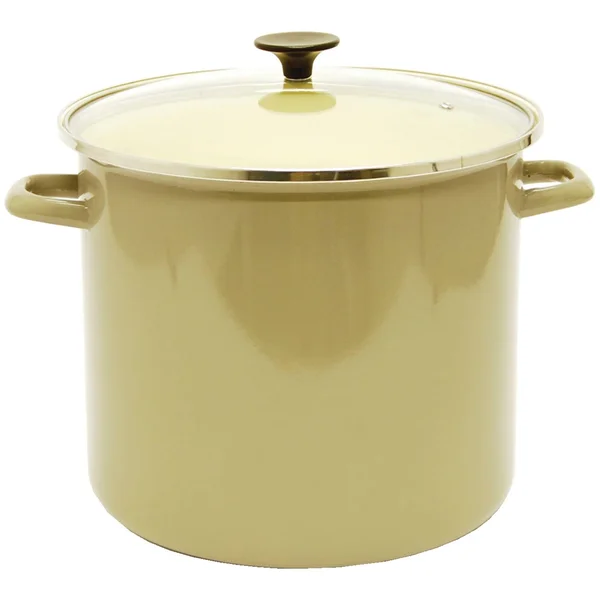 Starfrit 030086-001-0000 16 qt Enamel Carbon Steel Stock Pot with Lid