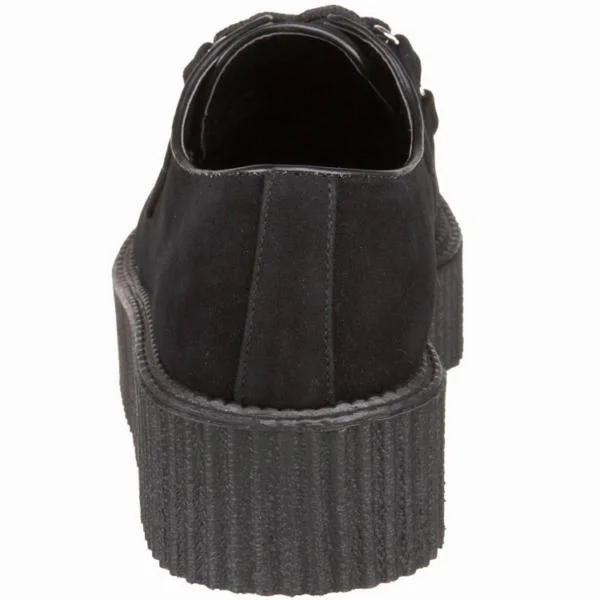 Demonia - V-CREEPER-502S 9, Black Vegan Suede
