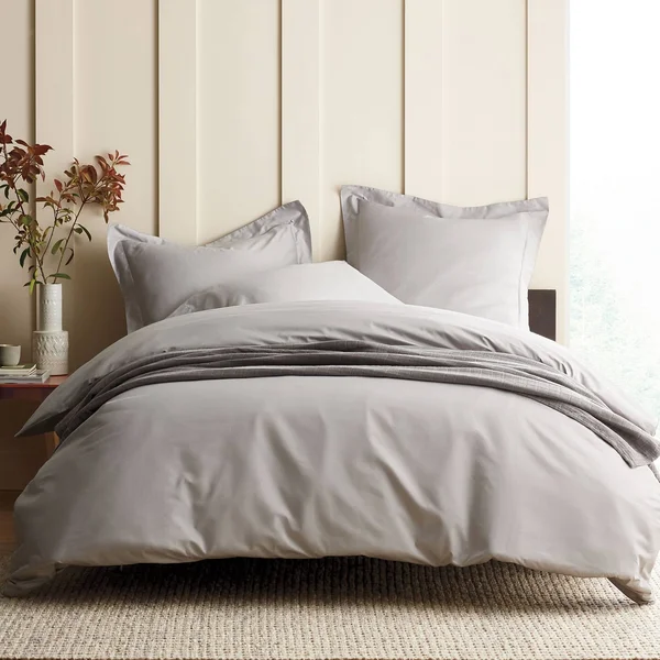 Legends Hotel Supima Cotton Sateen Duvet Cover - Blue Haze - Size Twin, The Company Store