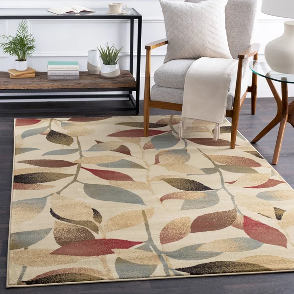 Transitional BHS-0058098 Turkish Poly Beige Floral Rug - 10' x 13'