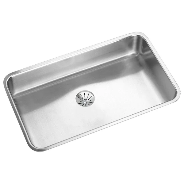 Elkay Lustertone ELUH2816PD Single Bowl Undermount Stainless Steel Kitchen Sink with Perfect Drain