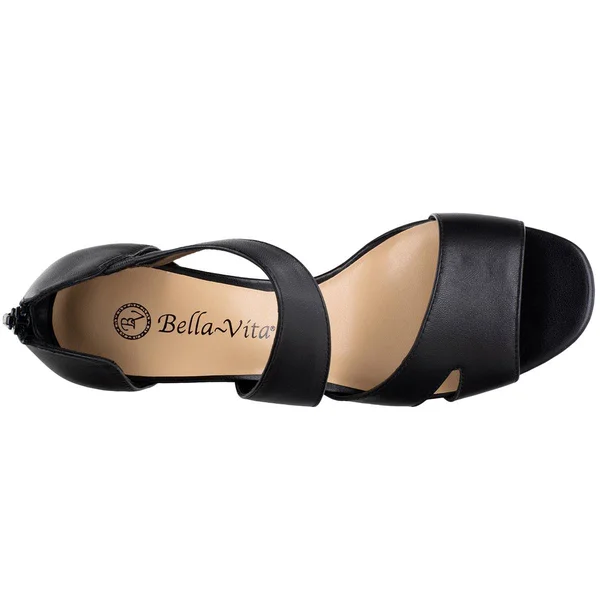Bella Vita Korrine Women's Sandals Black Leather : 6.5 Wide