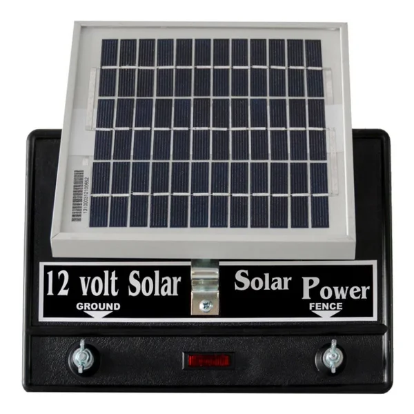 Solar Fence Charger 12 Volt 2 Joule, Free Lightning Diverter