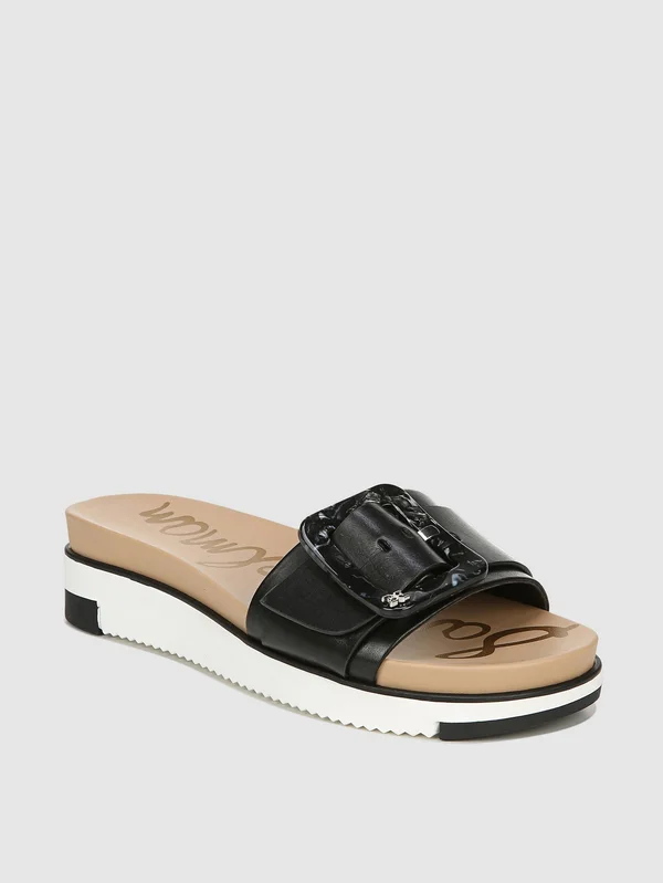 Sam Edelman Ariane Slide Sandal Black Leather
