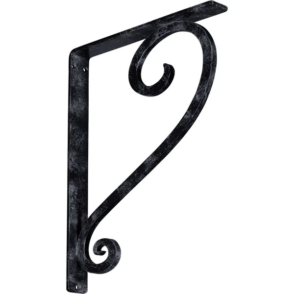 Edwards Wrought Iron Bracket Antiqued Pewter 1 1/2x22W x 12x22D x 15x22H - (Single Center Brace)