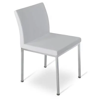 Aria Metal Upholstered Side Chair sohoConcept Upholstery Color: Light Gray - Leg Color: Chrome