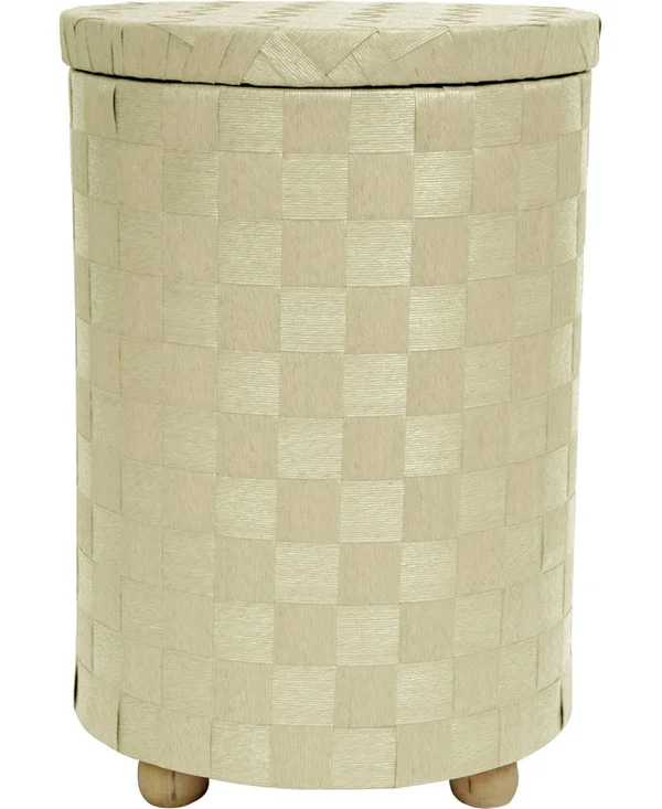 Oriental Furniture JH090080 Natural Fiber Laundry Hamper, Black