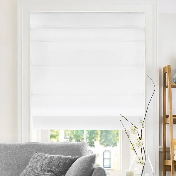 Chicology RMBS3364 Cordless Roman Shades & Soft Fabric Window Blind Belgian Snow - 33 x 64 in.
