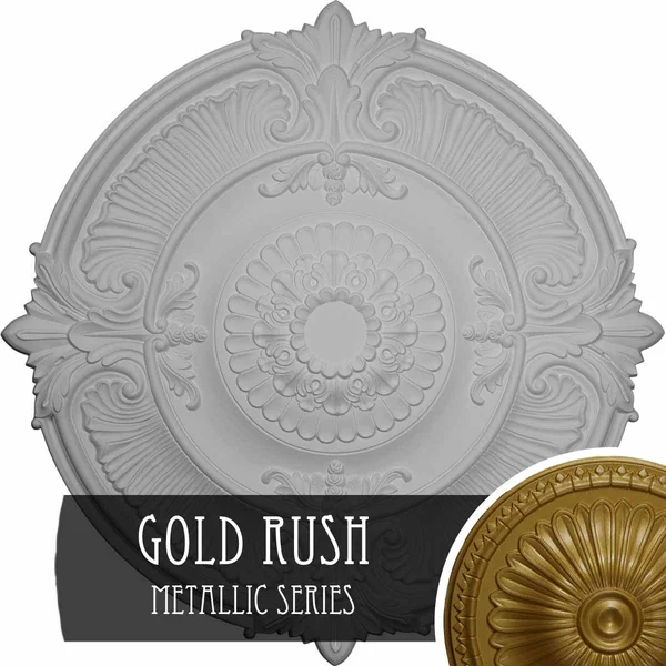 Ekena Millwork CM53ATGLS 53 1/2x22OD x 3 1/2x22P Attica Acanthus Leaf Ceiling Medallion (Fits Canopies Up to 4 5/8x22), Hand-Pai
