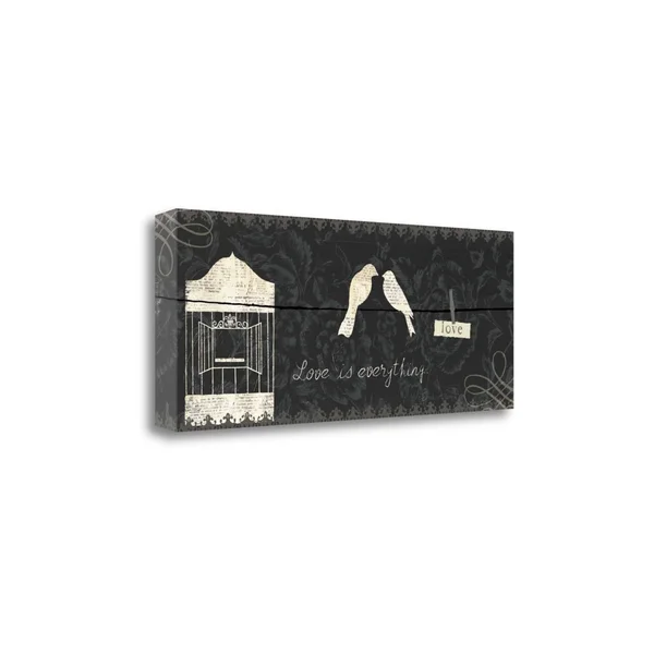 Tangletown Fine Art Love Paris Panel III by Emily Adams - Giclee Print on Wrap Canvas, 40x16x22