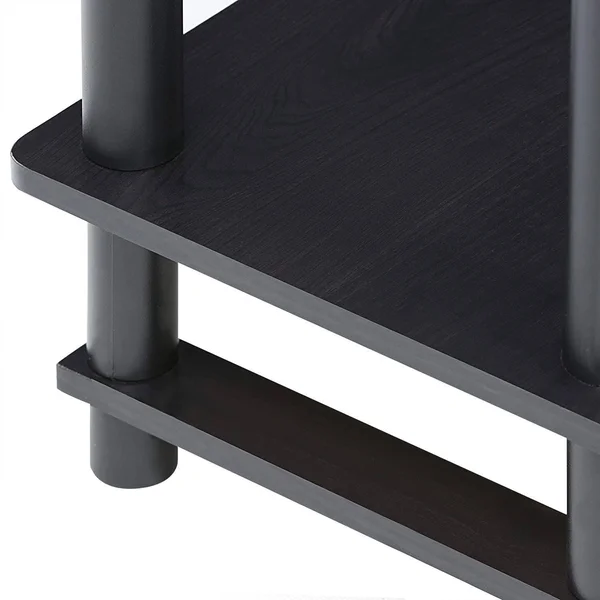 Furinno Turn-N-Tube Tall End Table with Bin - Espresso - 2 pack