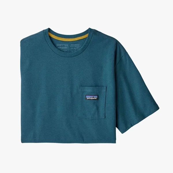 Patagonia Men's P-6 Label Pocket Responsibili-Tee, Abalone Blue, XL