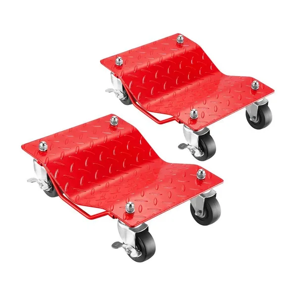 Pentagon Tool, Premium 2-Pack, Car Tire Dolly - Tire Skates Red