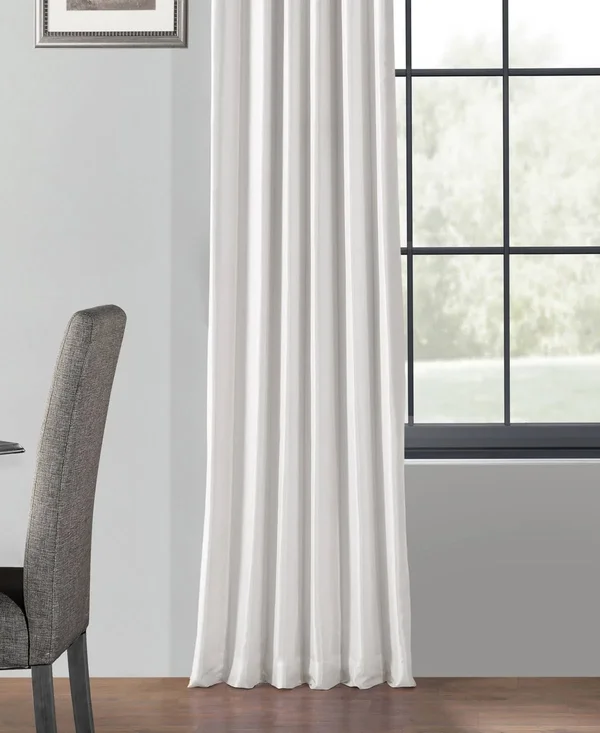 Ice Blackout Vintage Textured Faux Dupioni Curtain - Half Price Drapes