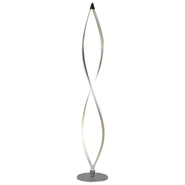 Brightech Twist LED Spiral Decorative Standing Floor Lamp with Dimmer - Silver
