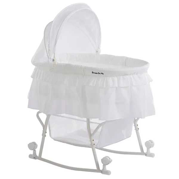Dream on Me Lacy Portable 2 in 1 Bassinet and Cradle White