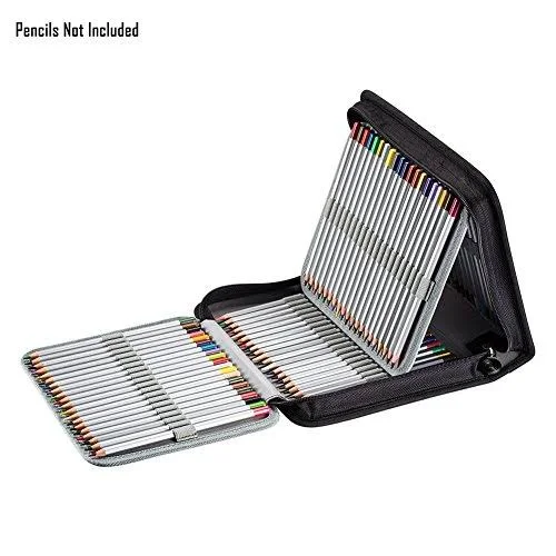 Utro 120 Slots PU Leather Pencil Case Pencil Holder Large Capacity Multi-Layer Zippered Students Pencil Pouch Pencil Wrap Bag Co
