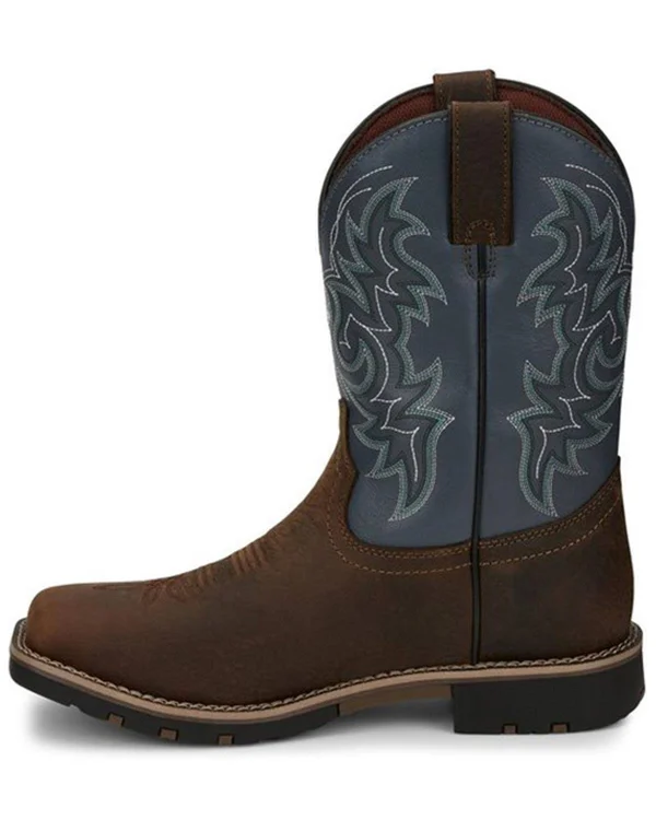 Justin Men's Fireman Waterproof Cowboy Boots Brown, 10.5 W