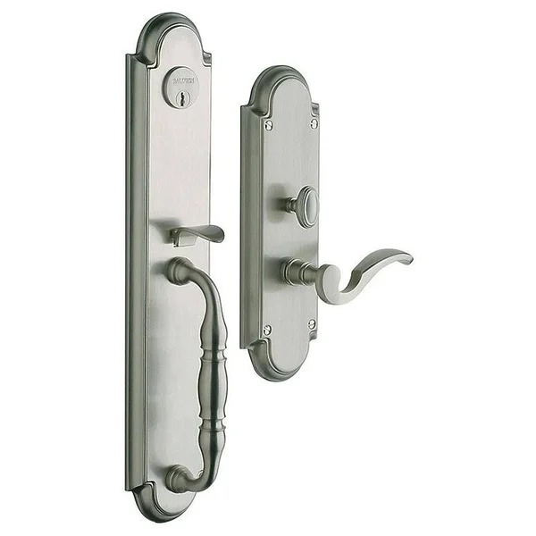 Baldwin 6544056RENT Hamilton Right Hand Single Cylinder Mortise Handleset Trim Set - Lifetime Satin Nickel
