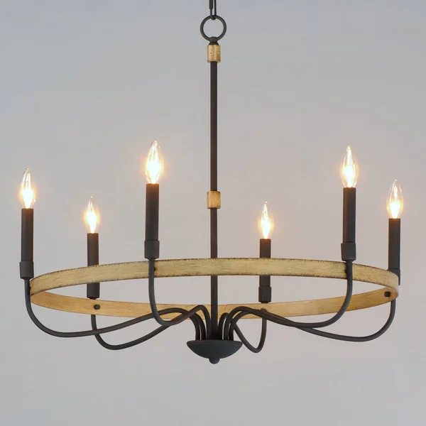Maxim Lighting 14446DWBK Franklin - 6 Light Chandelier