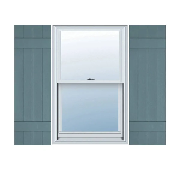 Mid-America LJ4S14X05100WB 14x22W x 51x22H Lifetime Vinyl, Standard Four Board Joined, Board-n-Batten Shutters, w/Installation S