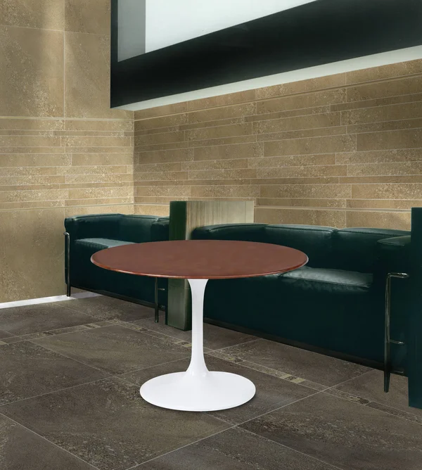 Fine Mod Imports Flower Table Wood Top 30 Inches, Walnut