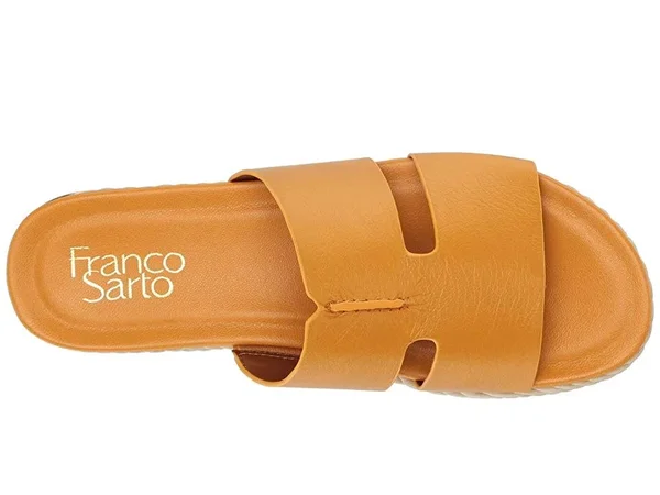 Franco Sarto Women's Kenny Platform Slide - Goldenrod Bazini Leather