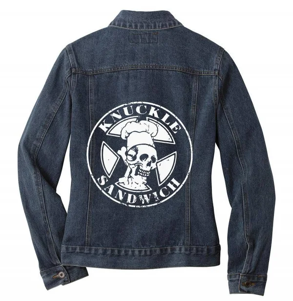 Premium Guy Fieri Knuckle Sandwich Ladies Denim Jacket by Artistshot