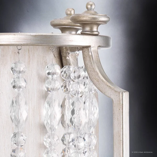 Urban Ambiance Luxury Luxe Wall Sconce - Size: 13-5/8 inchh x 8-1/4 inchw, with Transitional Style Elements, Antique Silver Finis