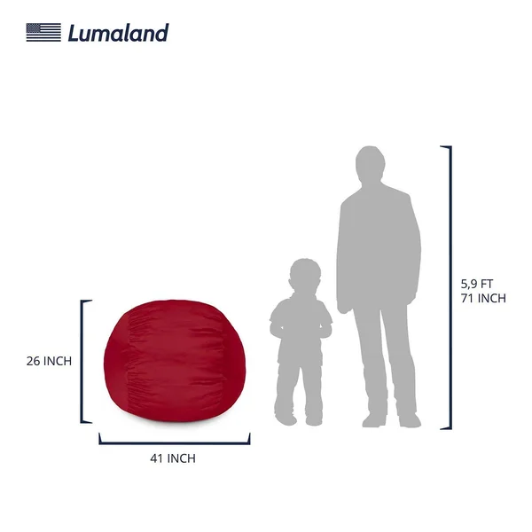 Lumaland Bean Bag Chair Red - 5ft