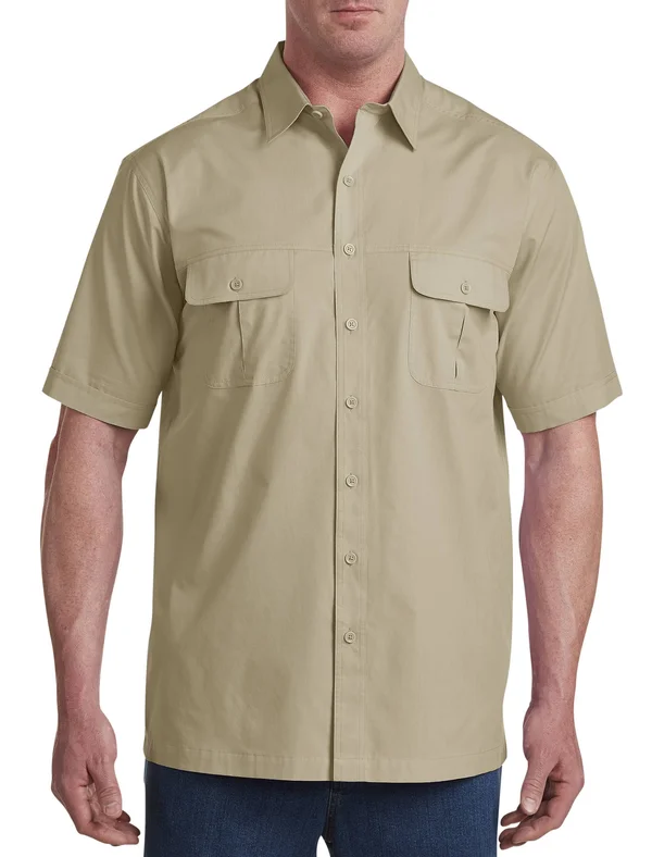 Big & Tall Harbor Bay Short-Sleeve Co-Pilot Sport Shirt - Men's, Size: 5XL, White