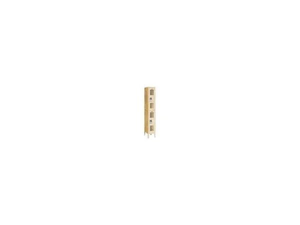Salsbury Industries 72165TN-U 12 in. W x 78 in. H x 15 in. D Vented Metal Locker-Double Tier-1 Wide-Tan-Unassembled