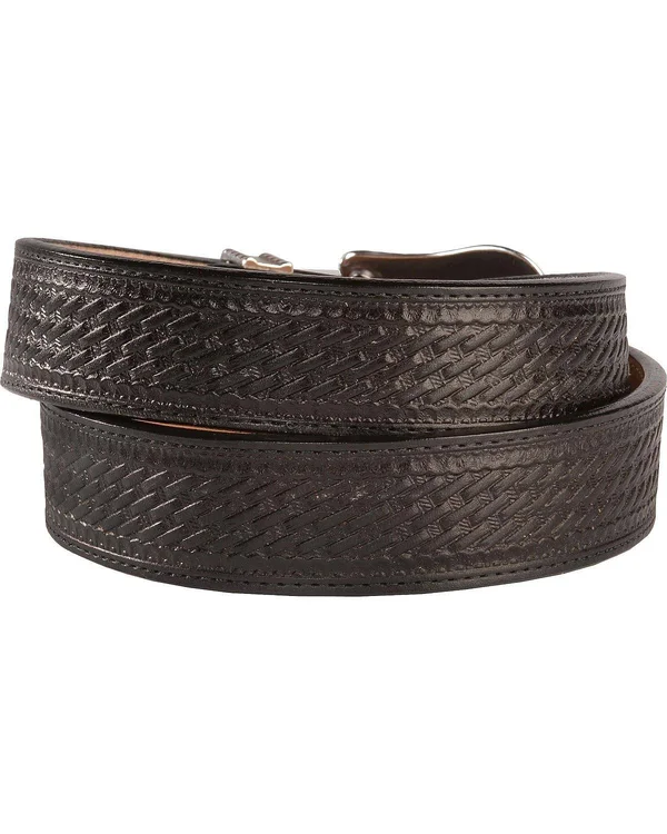 Justin Men's Bronco Basketweave Leather Belt Black 32
