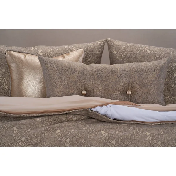 F Scott Fitzgerald Garden Party Bronze Luxury Bedding Set - Size: Full, Brown