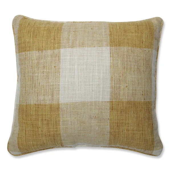 Pillow Perfect - Check Please Sunshine Yellow 25-inch Floor Pillow
