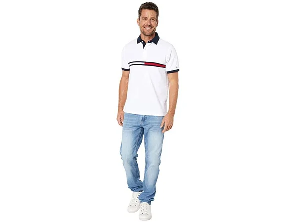 Tommy Hilfiger Tanner Polo Custom Fit Men's Clothing Bright White : 2XL