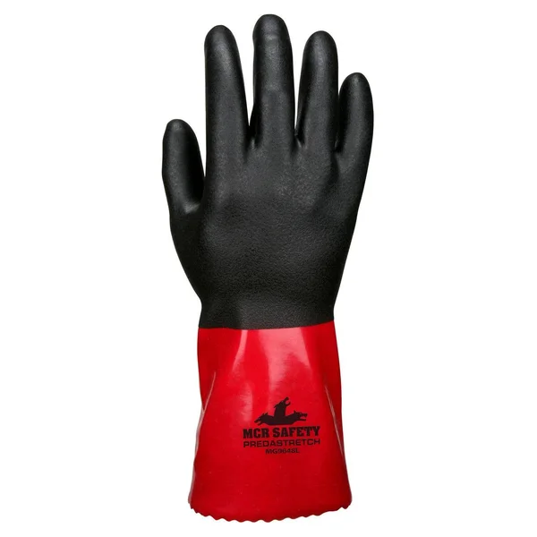 MCR Safety PredaStretch PVC/Nitrile Gloves - Seamless Nylon Shell - 12x22 Gauntlet Cuffs - XL - MG9648