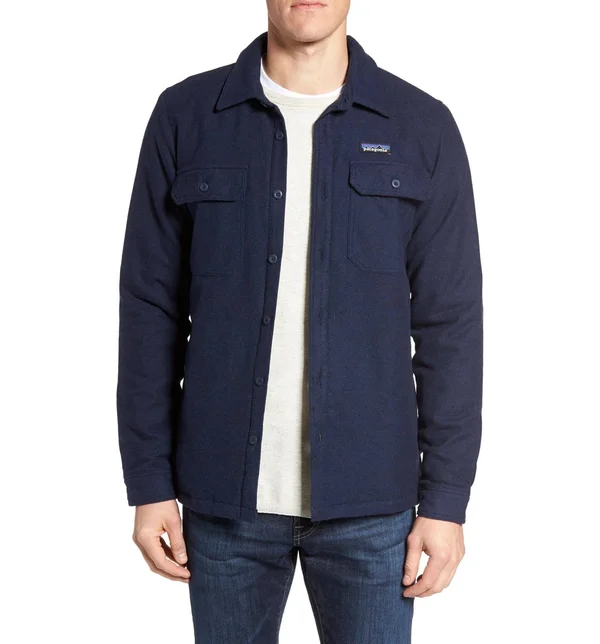 Patagonia Insulated Fjord Flannel Jacket - Men's Navy Blue - Xs