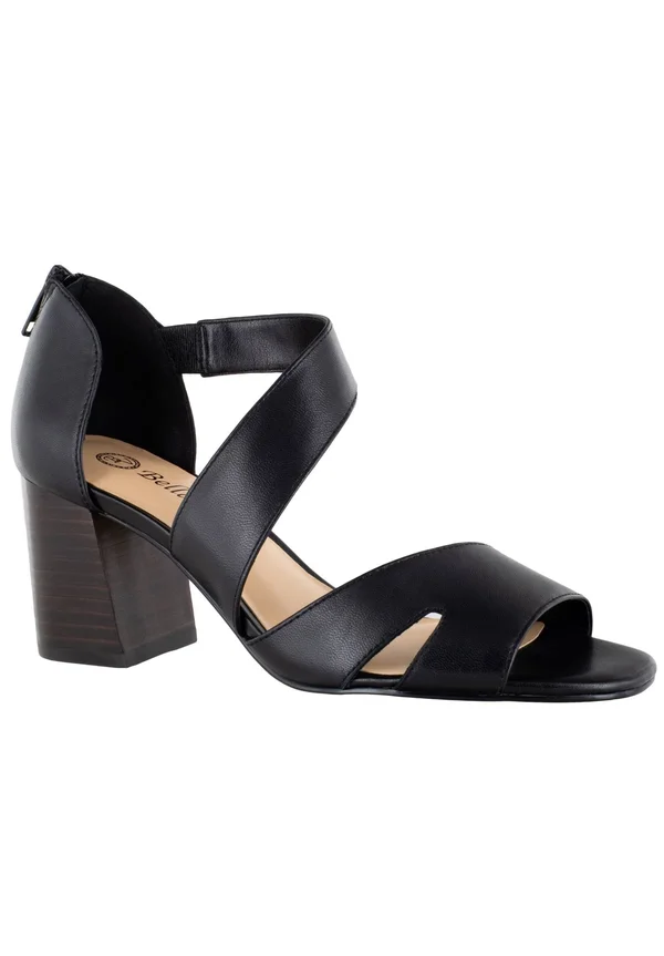 Bella Vita Korrine Women's Sandals Black Leather : 6.5 Wide