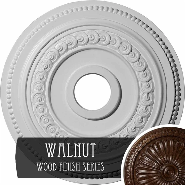 18x22OD x 3 3/8x22ID x 7/8x22P Oldham Ceiling Medallion (Walnut) - Brown