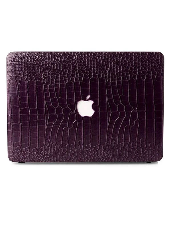 Chic Geeks Faux Crocodile MacBook Case - Eggplant
