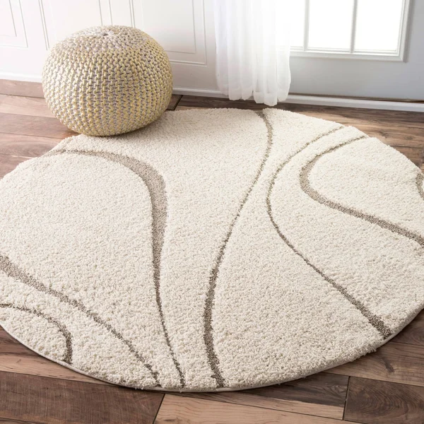nuLOOM Luxuries Posh Shag Rug - 5& x 8& Oval - Cream