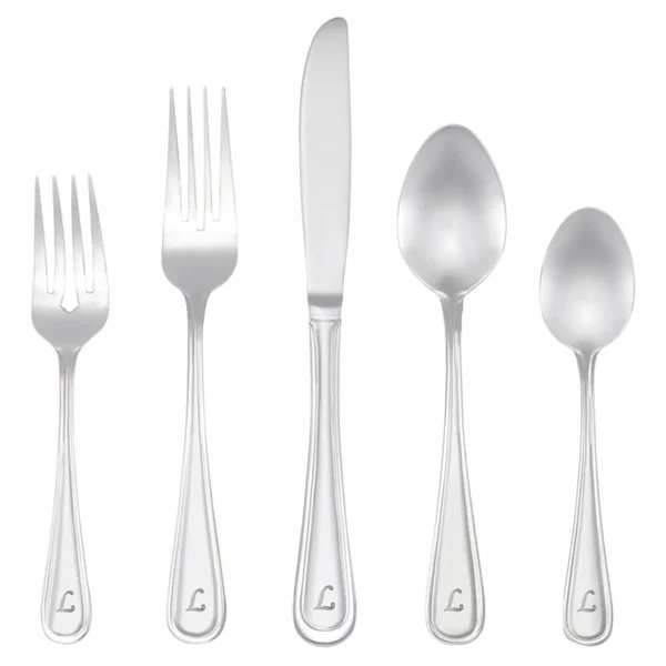 Riverridge Home 46 Piece Monogrammed Flatware Set - Marina Pattern